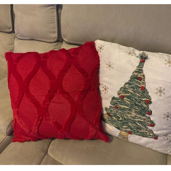 Decorative Pillow Covers 2pc Soft Accent Couch Boho Farmhouse Cottage Decor Red - Picture 4 of 12